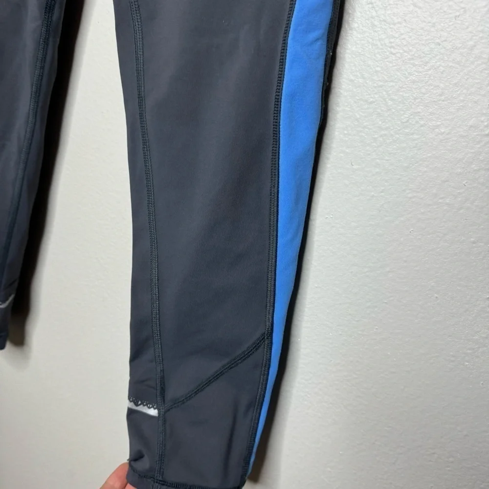 Ivivva by Lululemon Girls Leggings 12 Gray Blue Orange Colorblock Dance Gym